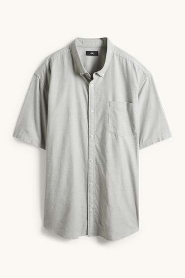 Hommes - Chemise - regular fit - col button-down - gris
