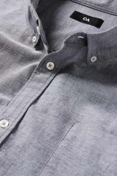 Hommes - Chemise - regular fit - col button-down - gris