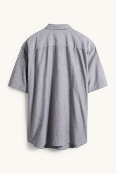 Hommes - Chemise - regular fit - col button-down - gris