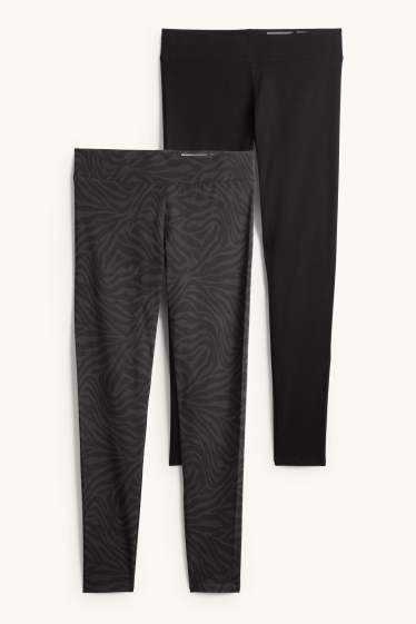 Damen - Multipack 2er - Leggings - schwarz