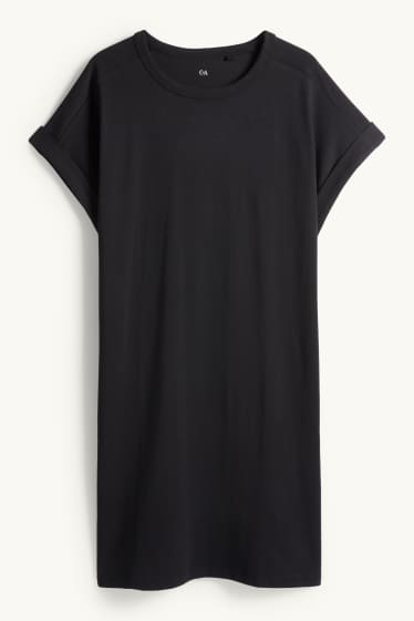 Damen - T-Shirt-Kleid - schwarz