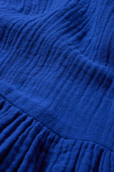 Donna - Vestito svasato con scollo a V - blu scuro