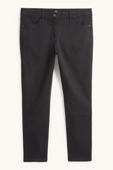 Women - Slim jeans - mid-rise waist - black