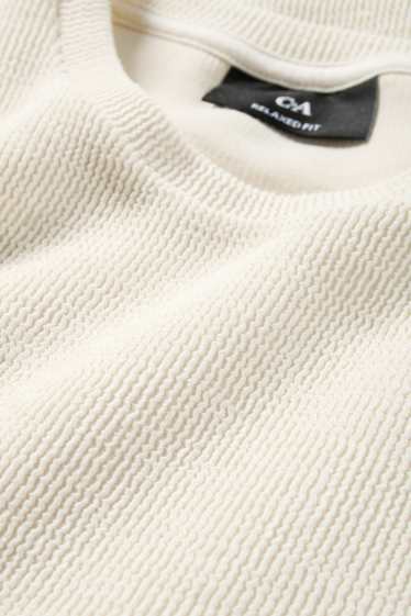 Pánské - Tričko - relaxed fit - strukturované - krémové barvy