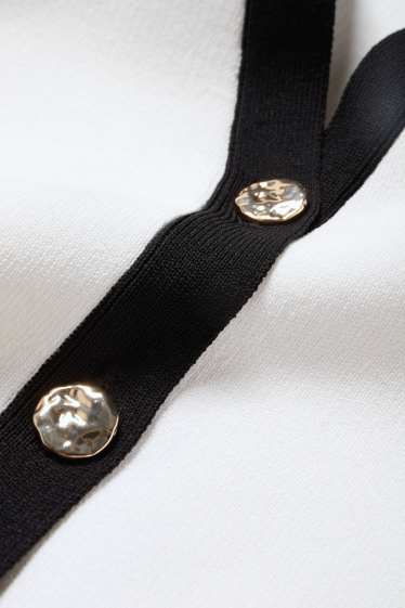 Dámské - Pletený kardigan - bílá