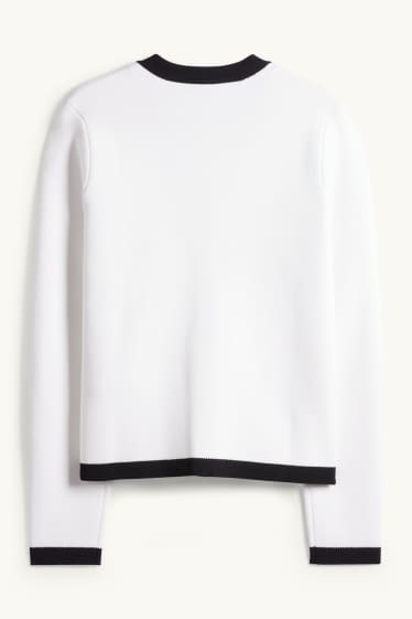 Dámské - Pletený kardigan - bílá