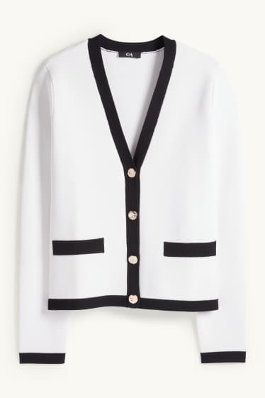 Dámské - Pletený kardigan - bílá
