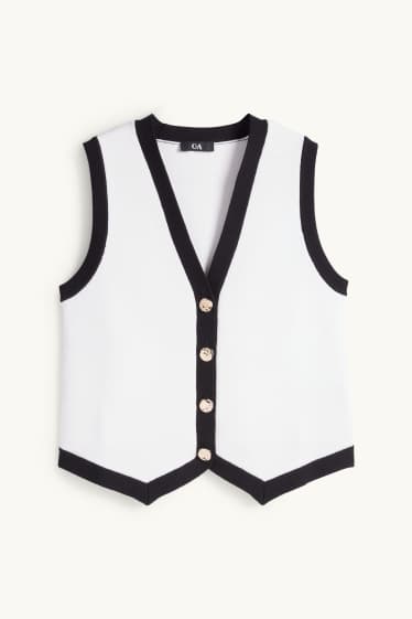 Femmes - Gilet sans manches en maille - blanc