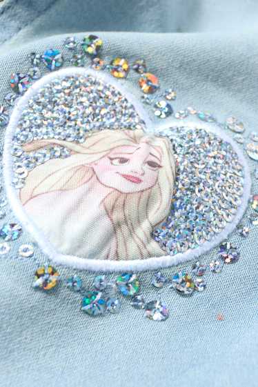 Bambine - Frozen - jeans svasati - effetto brillante - azzurro
