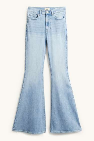 Mujer - Flared jeans - high waist - vaqueros - azul claro