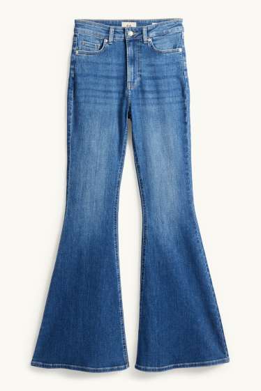 Kobiety - Flared jeans - wysoki stan - niebieski