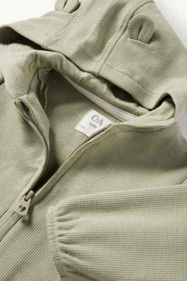 Nadó nena - Dessuadora oberta amb caputxa per a nadó - texturada - verd