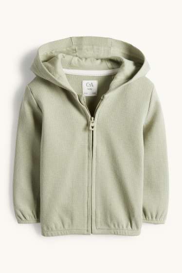 Nadó nena - Dessuadora oberta amb caputxa per a nadó - texturada - verd