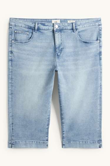 Femmes - Jean capri - mid waist - slim fit - bleu clair