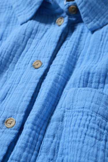 Femei - Bluză din muselină - albastru deschis