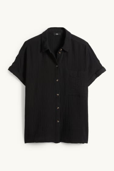 Mujer - Blusa de muselina - negro