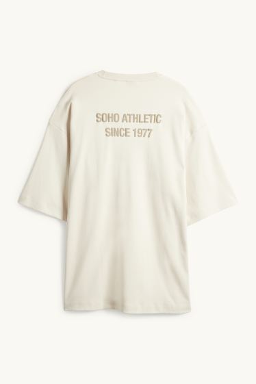 Heren - T-shirt - oversized - beige