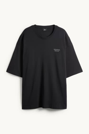 Heren - T-shirt - oversized - zwart