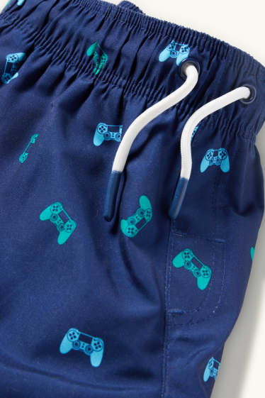 Enfants garçons - Commandes de jeux vidéo - short de bain - bleu foncé