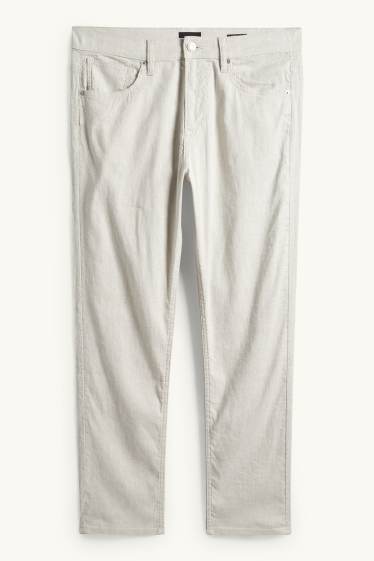 Home - Pantalons - regular fit - mescla de lli - beix