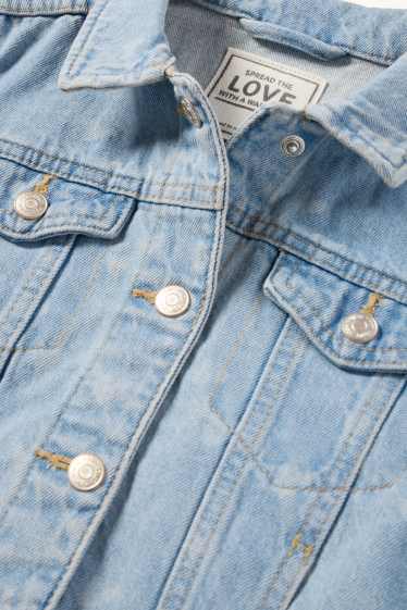 Kinder Mädchen - Herz - Jeansjacke - hellblau