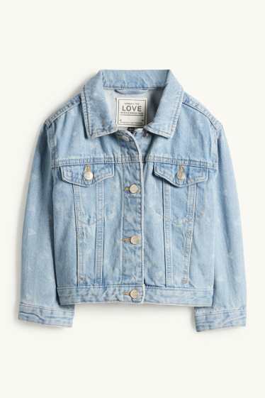 Kinder Mädchen - Herz - Jeansjacke - hellblau