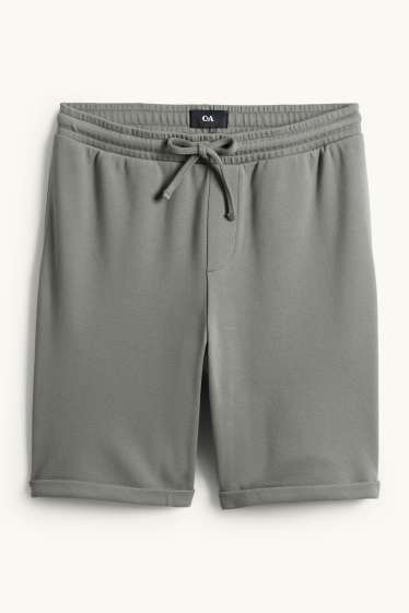 Uomo - Shorts di felpa - tessuto tramato - verde