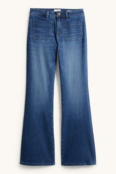 Women - Flared jeans - mid-rise waist - blue