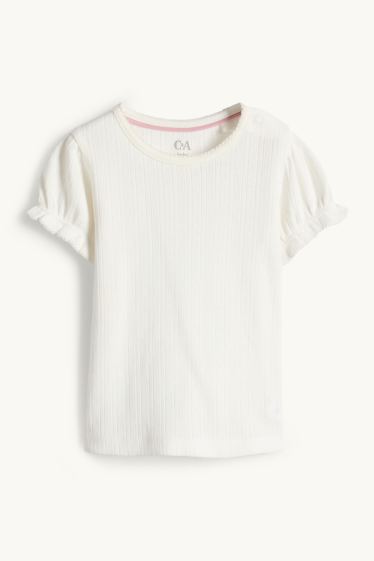 Bebeluși - fete - Floricele - compleu bebeluși - 2 piese - alb / verde