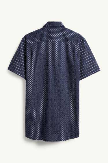 Herren - Businesshemd - Regular Fit - Kent - Minimal-Print - dunkelblau