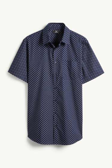 Herren - Businesshemd - Regular Fit - Kent - Minimal-Print - dunkelblau