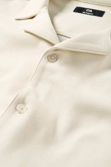 Home - Camisa - relaxed fit - coll solapa - blanc trencat