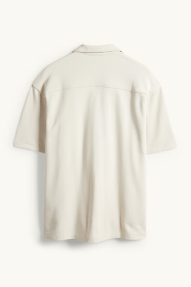 Home - Camisa - relaxed fit - coll solapa - blanc trencat