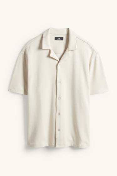 Home - Camisa - relaxed fit - coll solapa - blanc trencat