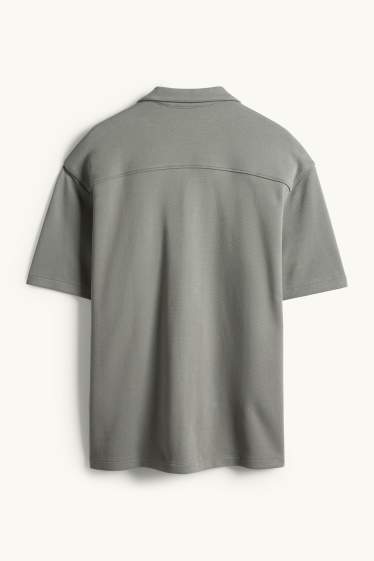 Home - Camisa - relaxed fit - coll solapa - gris