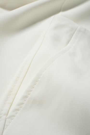 Dona - Pantalons formals - mid waist - wide leg - blanc