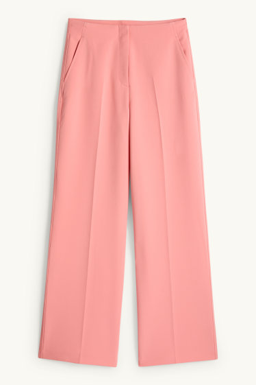 Femei - Pantaloni office - talie înaltă - regular fit - corai