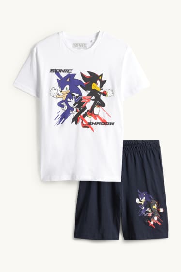 Enfants garçons - Sonic - pyjashort - 2 pièces - bleu foncé / blanc