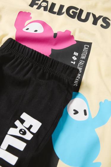 Kinderen: jongens - Fall Guys - shortama - 2-delig - lichtgeel
