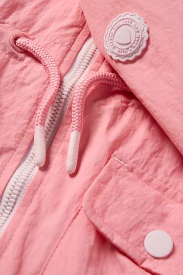 Kinder Mädchen - Parka mit Kapuze - wasserabweisend - pink