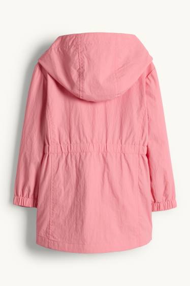 Kinder Mädchen - Parka mit Kapuze - wasserabweisend - pink