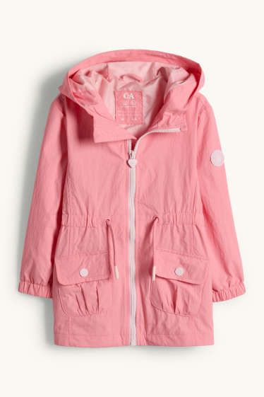 Kinder Mädchen - Parka mit Kapuze - wasserabweisend - pink