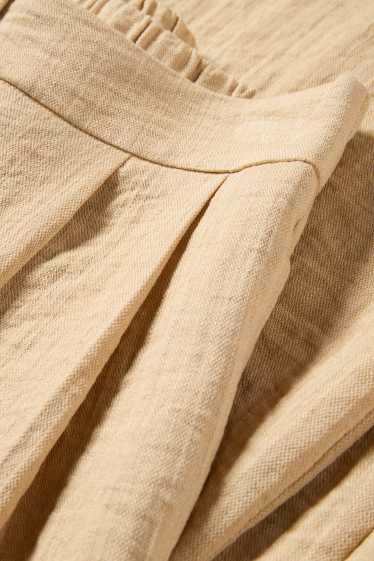 Dames - Pantalon - high waist - wide leg - beige