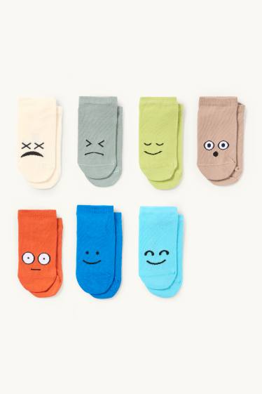 Kinder Jungen - Multipack 7er - Grimasse - Sneakersocken mit Motiv - bunt