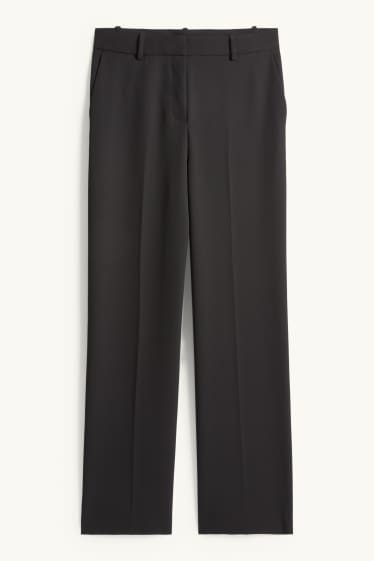 Mujer - Pantalón de oficina - mid waist - wide leg - negro