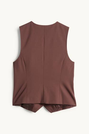 Damen - Business-Weste - Regular Fit - dunkelbraun