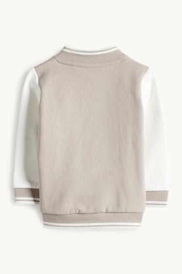 Bebeluși - băieți - Ursuleț de pluș - jachetă tip college bebeluși - bej