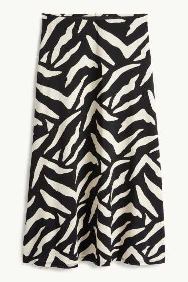 Femmes - Jupe - à motif - noir / beige