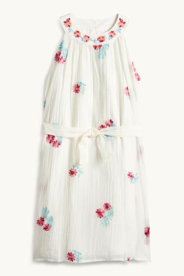 Copii - Fete - Floare - rochie din muselină - bej