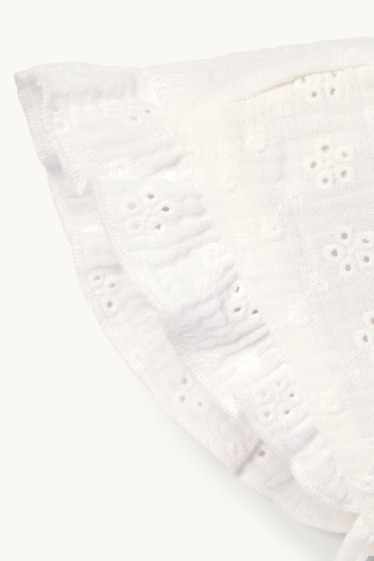 Bébés filles - Bob bébé - broderie anglaise - blanc